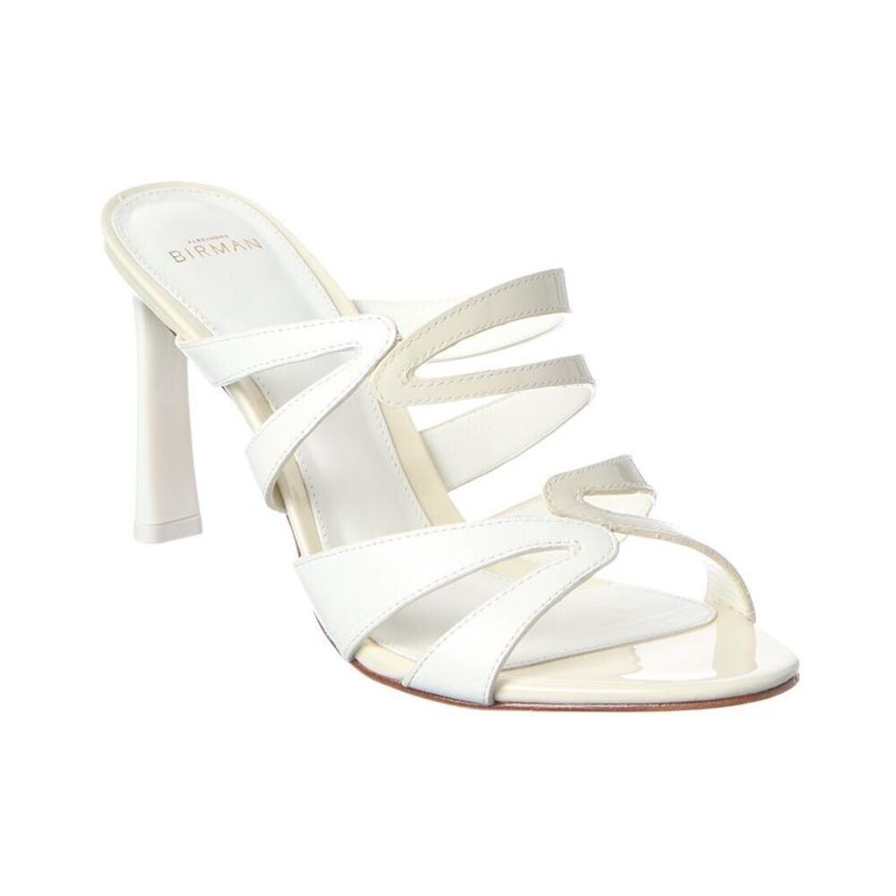 Alexandre Birman Iris 85 Leather Sandal, White
